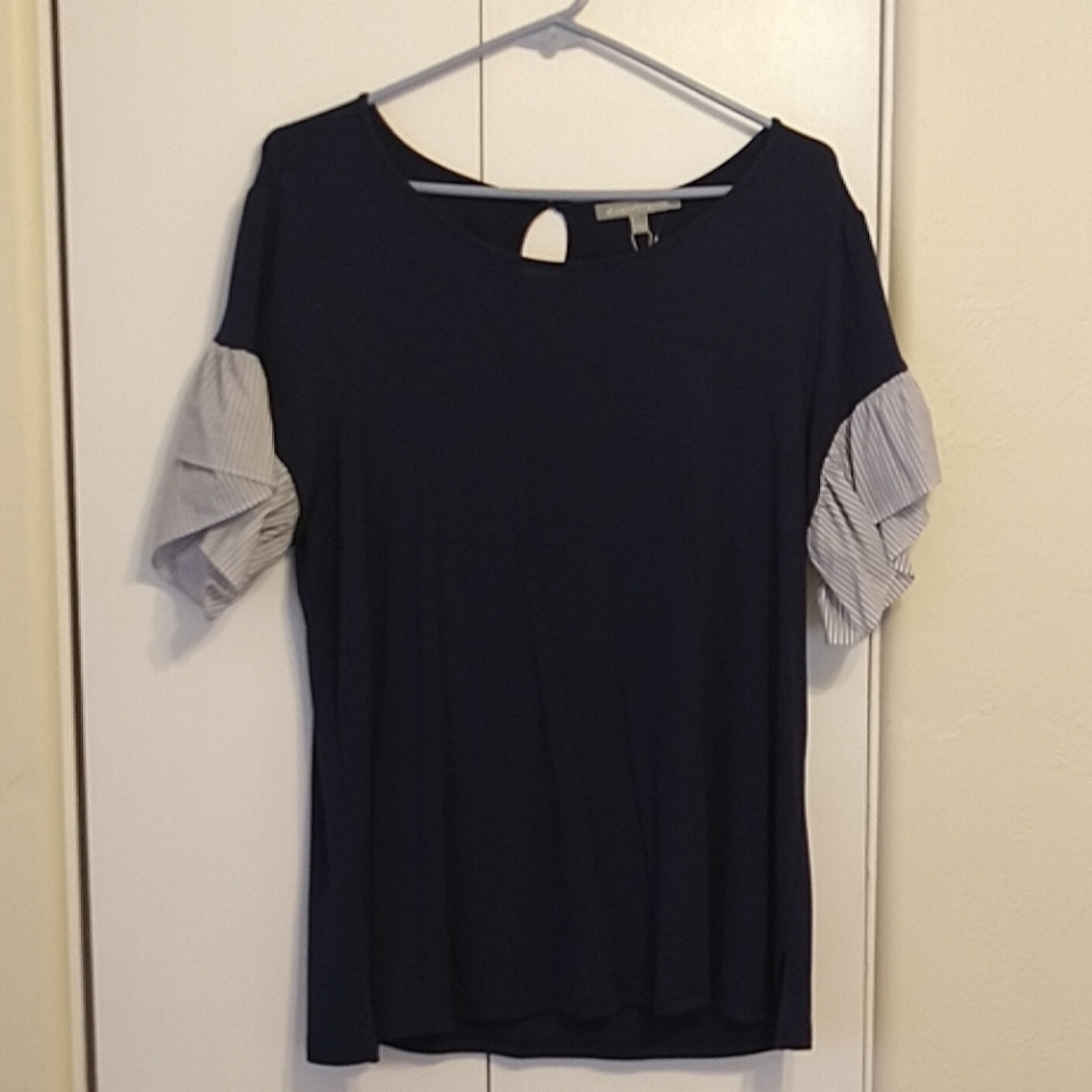 Daniel Rainn Savona Ruffle Detail Knit Top